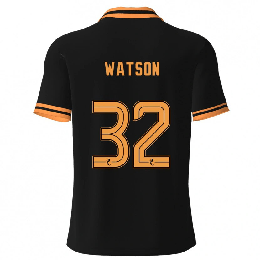 Danxen Hombre Camiseta Ashley Watson #32 Negro Amarillo 2ª Equipación 2025/26 La Camisa México