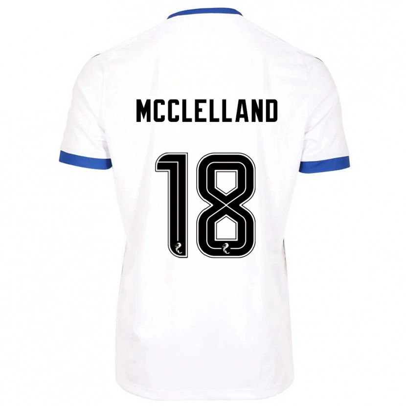 Danxen Hombre Camiseta Sam Mcclelland #18 Blanco Azul 2ª Equipación 2025/26 La Camisa México