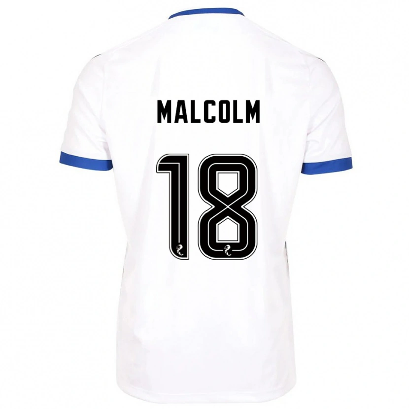 Danxen Hombre Camiseta Jodie Malcolm #18 Blanco Azul 2ª Equipación 2025/26 La Camisa México