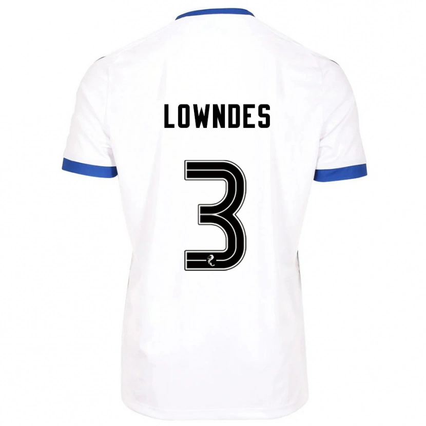 Danxen Hombre Camiseta Thomas Lowndes #3 Blanco Azul 2ª Equipación 2025/26 La Camisa México