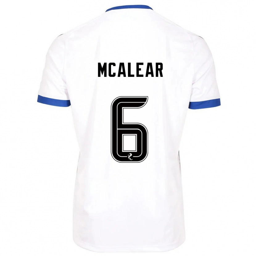 Danxen Hombre Camiseta Reece Mcalear #6 Blanco Azul 2ª Equipación 2025/26 La Camisa México