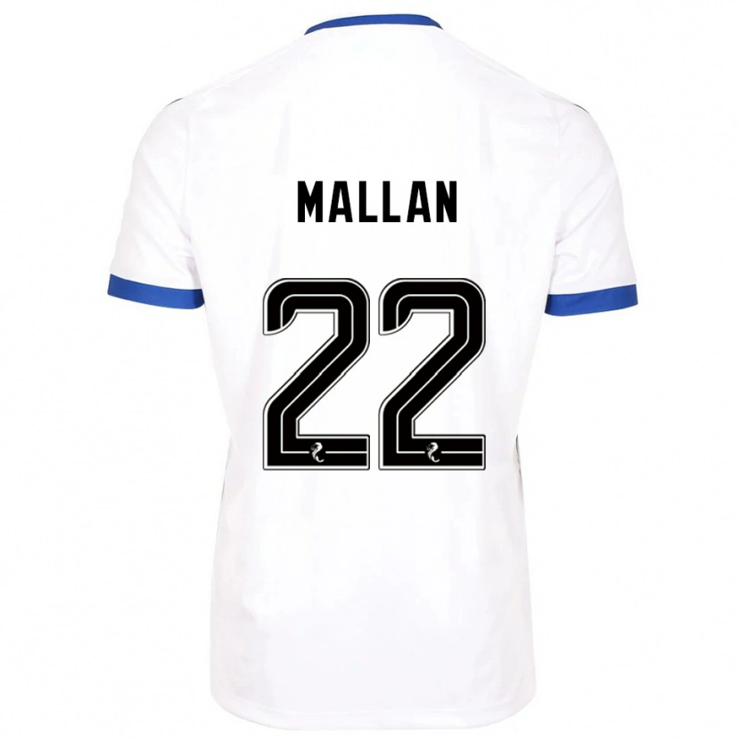 Danxen Hombre Camiseta Stevie Mallan #22 Blanco Azul 2ª Equipación 2025/26 La Camisa México