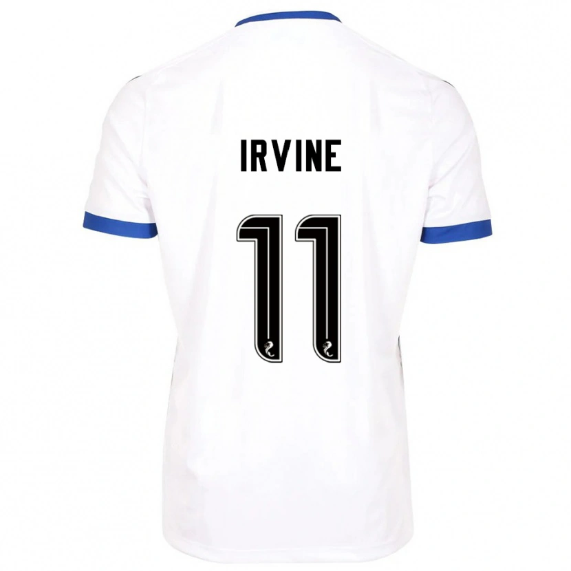 Danxen Hombre Camiseta Niamh Irvine #11 Blanco Azul 2ª Equipación 2025/26 La Camisa México