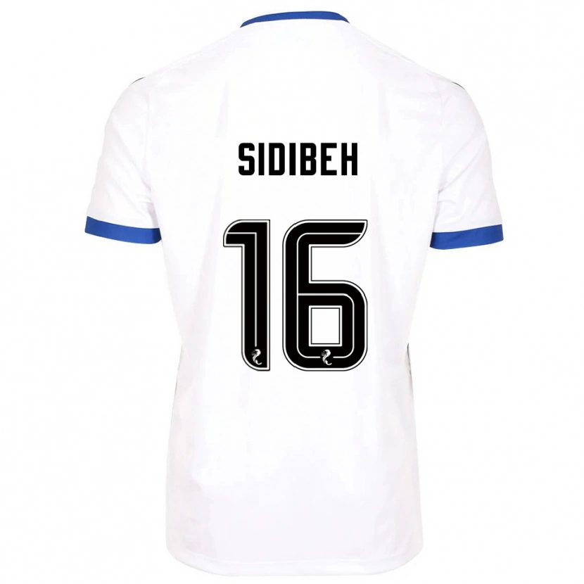 Danxen Hombre Camiseta Adama Sidibeh #16 Blanco Azul 2ª Equipación 2025/26 La Camisa México