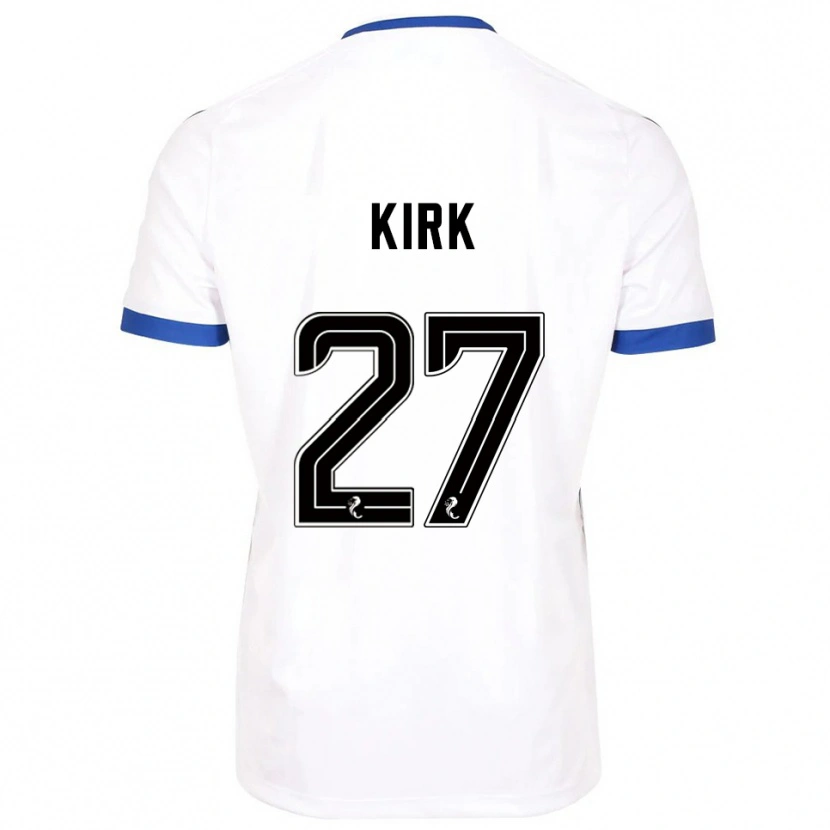 Danxen Hombre Camiseta Makenzie Kirk #27 Blanco Azul 2ª Equipación 2025/26 La Camisa México