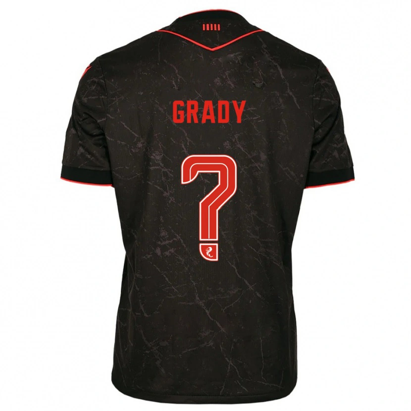 Danxen Hombre Camiseta Noah Grady #0 Negro Rojo 2ª Equipación 2025/26 La Camisa México