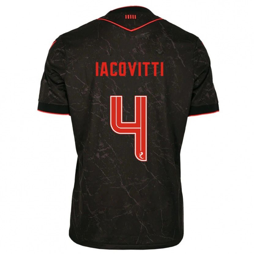 Danxen Hombre Camiseta Alex Iacovitti #4 Negro Rojo 2ª Equipación 2025/26 La Camisa México