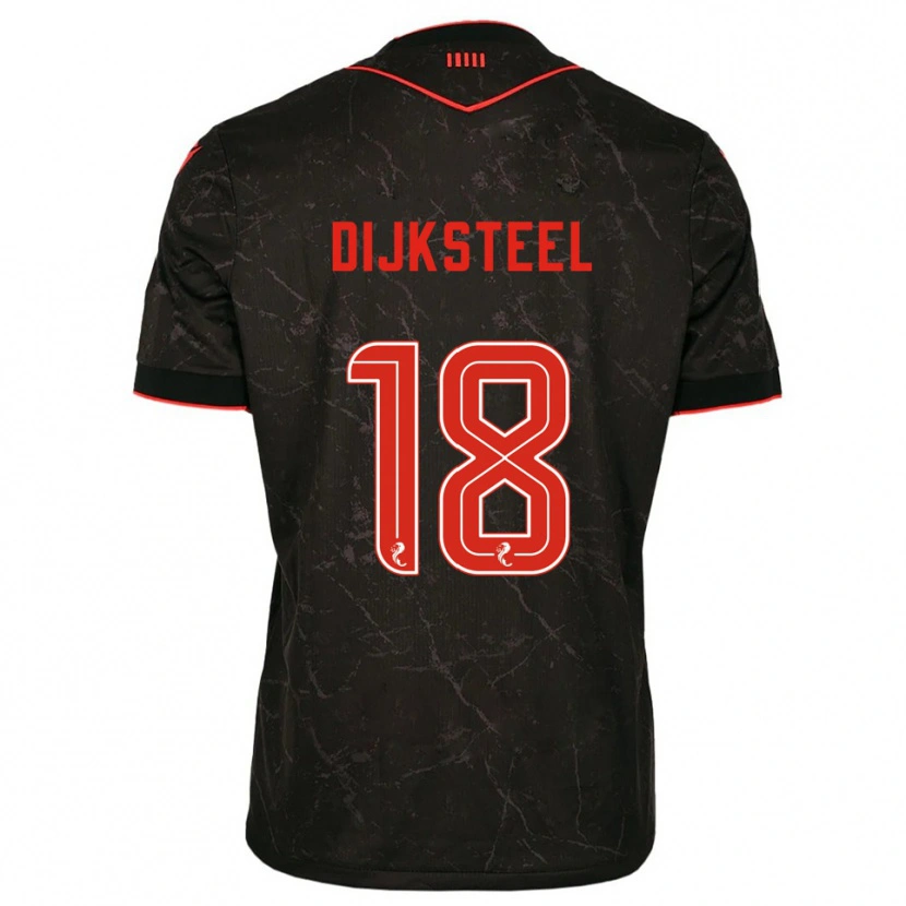 Danxen Hombre Camiseta Malik Dijksteel #18 Negro Rojo 2ª Equipación 2025/26 La Camisa México