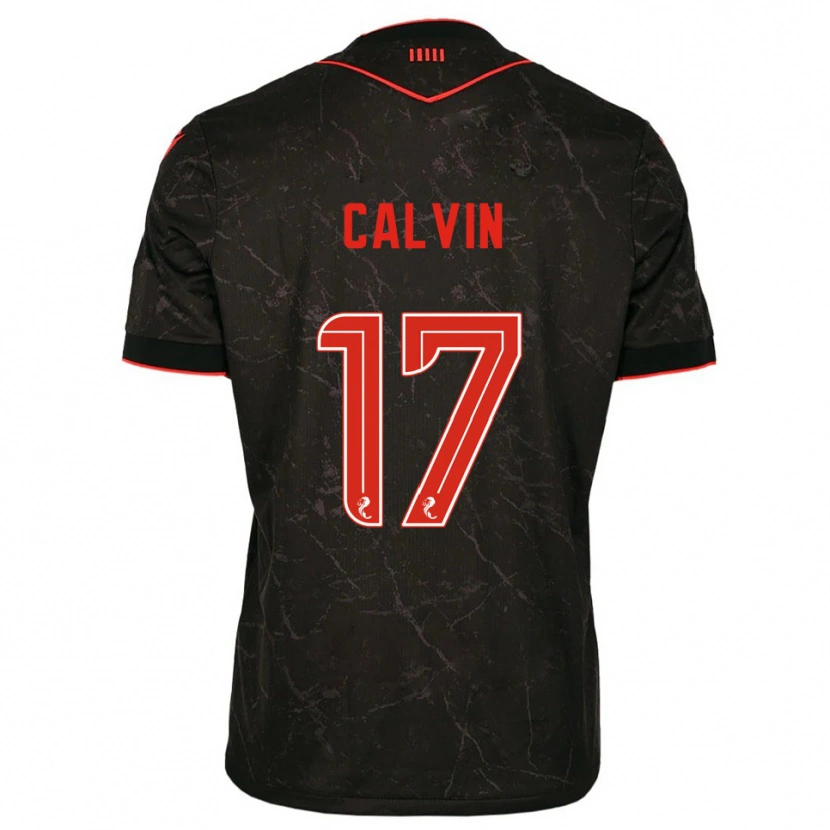 Danxen Hombre Camiseta Jalmaro Calvin #17 Negro Rojo 2ª Equipación 2025/26 La Camisa México