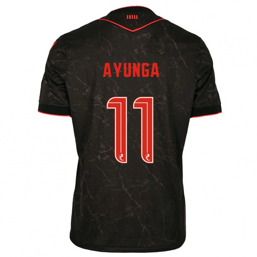 Danxen Hombre Camiseta Jonah Ayunga #11 Negro Rojo 2ª Equipación 2025/26 La Camisa México