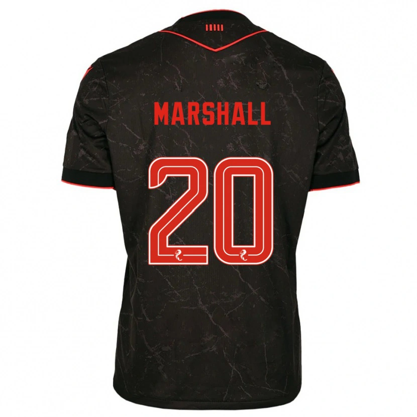 Danxen Hombre Camiseta Lewis Marshall #20 Negro Rojo 2ª Equipación 2025/26 La Camisa México