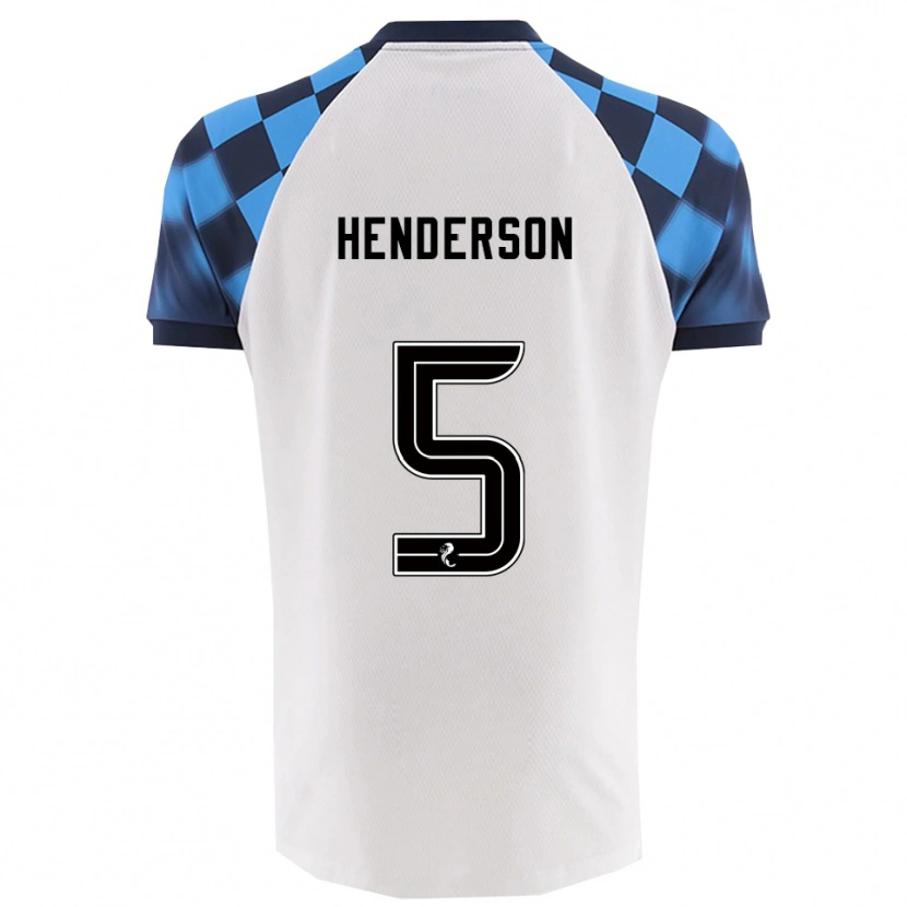 Danxen Hombre Camiseta Liam Henderson #5 Blanco Celeste 2ª Equipación 2025/26 La Camisa México