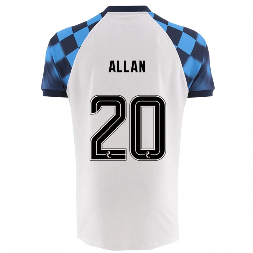Danxen Hombre Camiseta Connor Allan #20 Blanco Celeste 2ª Equipación 2025/26 La Camisa México