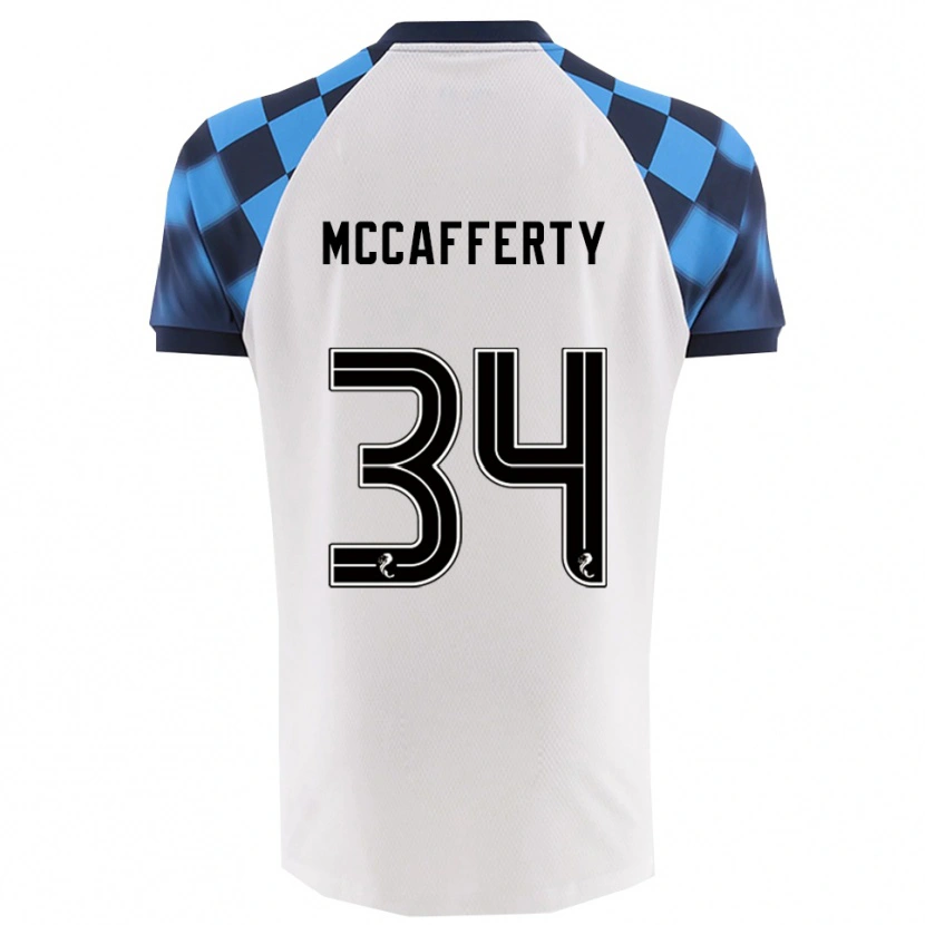 Danxen Hombre Camiseta Flynn Mccafferty #34 Blanco Celeste 2ª Equipación 2025/26 La Camisa México
