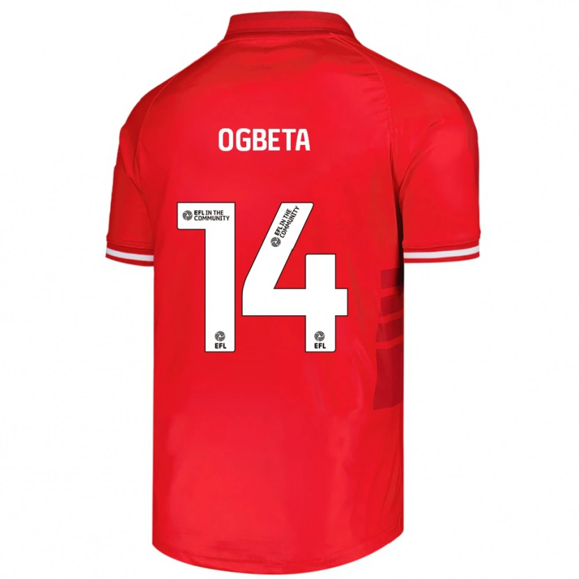 Danxen Mujer Camiseta Nathanael Ogbeta #14 Rojo Blanco 1ª Equipación 2025/26 La Camisa México