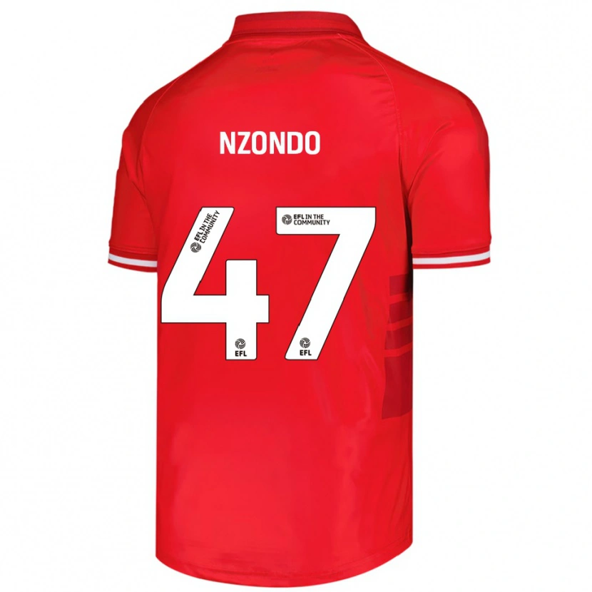 Danxen Mujer Camiseta Emmaisa Nzondo #47 Rojo Blanco 1ª Equipación 2025/26 La Camisa México