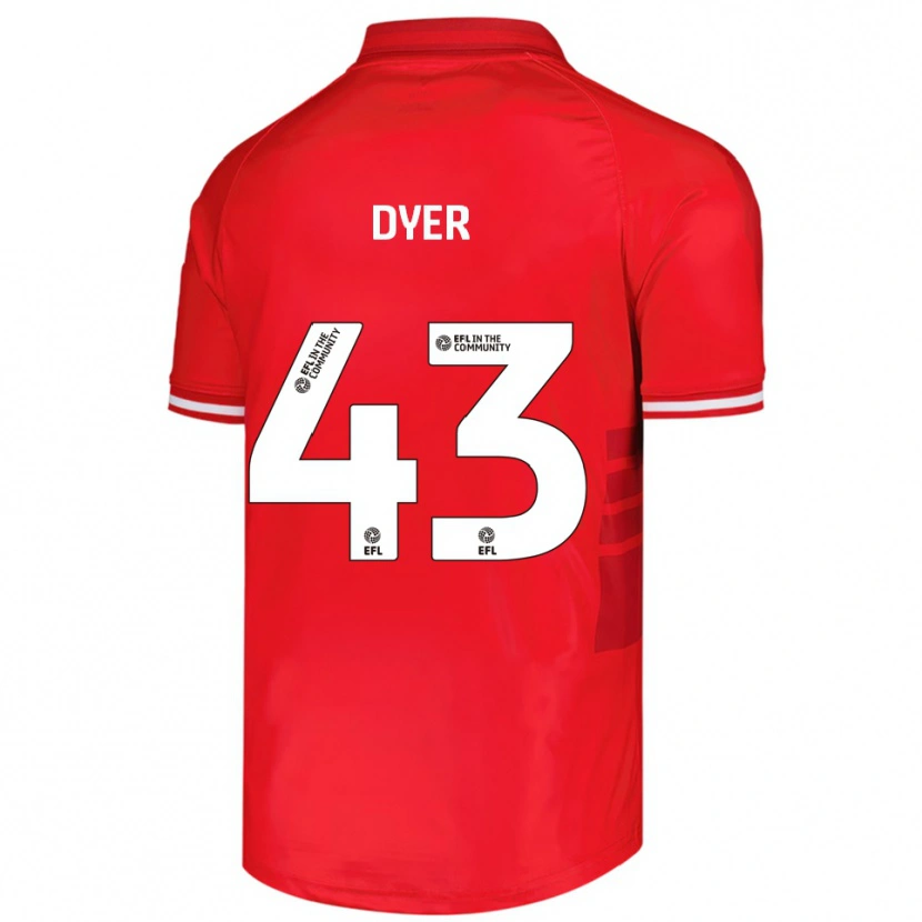 Danxen Mujer Camiseta Josiah Dyer #43 Rojo Blanco 1ª Equipación 2025/26 La Camisa México