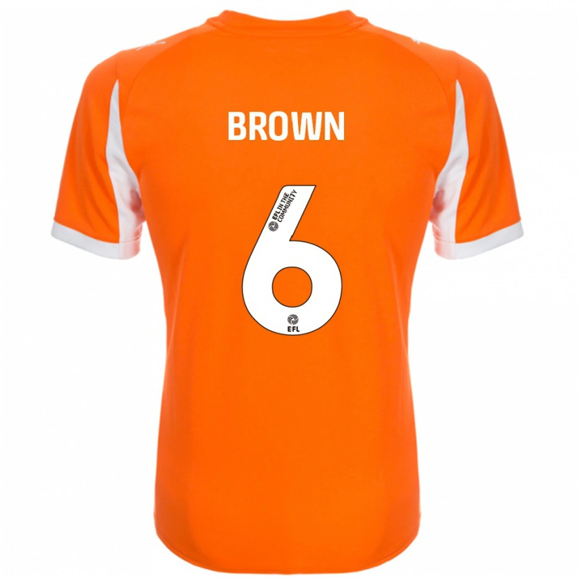 Danxen Mujer Camiseta Jordan Brown #6 Naranja Blanco 1ª Equipación 2025/26 La Camisa México