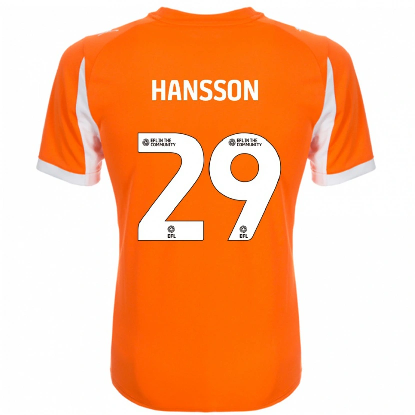 Danxen Mujer Camiseta Emil Hansson #29 Naranja Blanco 1ª Equipación 2025/26 La Camisa México