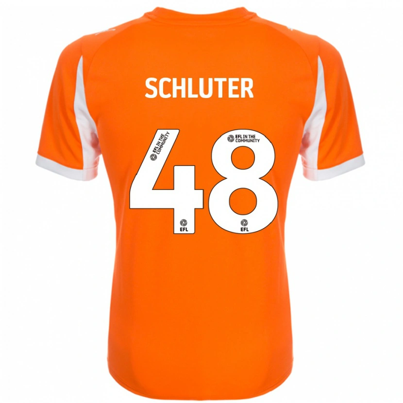 Danxen Mujer Camiseta Gabriel Schluter #48 Naranja Blanco 1ª Equipación 2025/26 La Camisa México