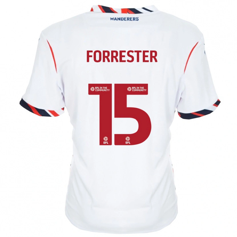 Danxen Mujer Camiseta Will Forrester #15 Blanco Rojo 1ª Equipación 2025/26 La Camisa México
