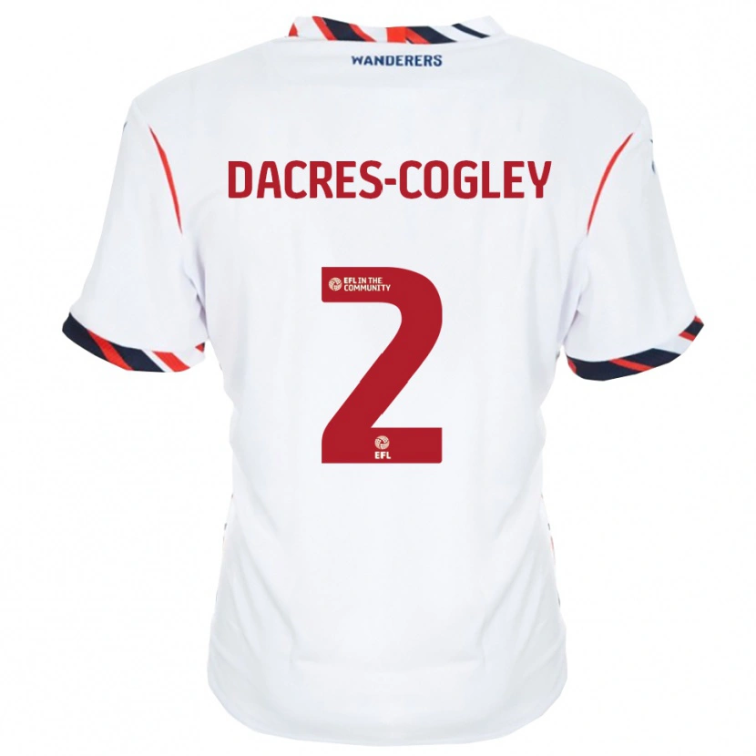 Danxen Mujer Camiseta Josh Dacres-Cogley #2 Blanco Rojo 1ª Equipación 2025/26 La Camisa México