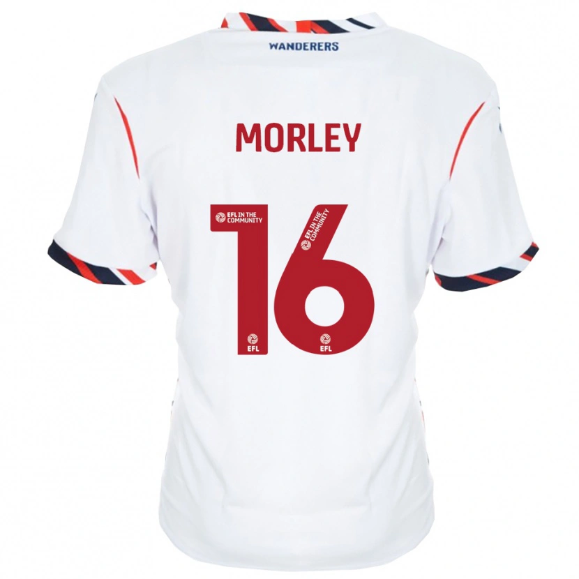 Danxen Mujer Camiseta Aaron Morley #16 Blanco Rojo 1ª Equipación 2025/26 La Camisa México