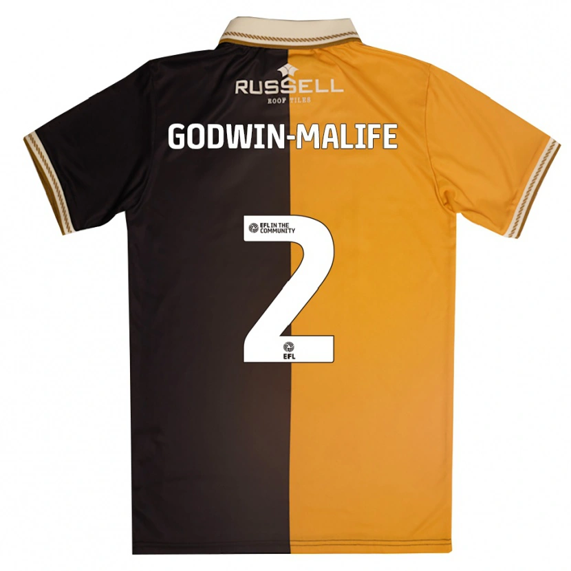 Danxen Mujer Camiseta Udoka Godwin-Malife #2 Amarillo Negro 1ª Equipación 2025/26 La Camisa México
