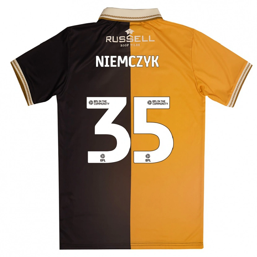 Danxen Mujer Camiseta Jakub Niemczyk #35 Amarillo Negro 1ª Equipación 2025/26 La Camisa México