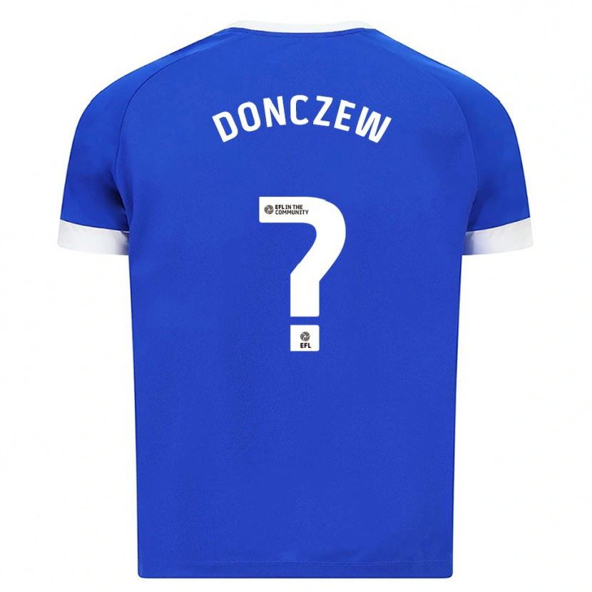 Danxen Mujer Camiseta Axel Donczew #0 Azul Blanco 1ª Equipación 2025/26 La Camisa México