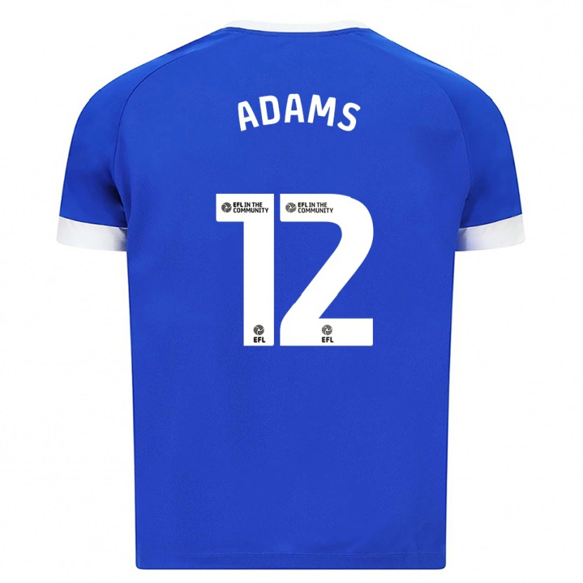 Danxen Mujer Camiseta Kelly Adams #12 Azul Blanco 1ª Equipación 2025/26 La Camisa México