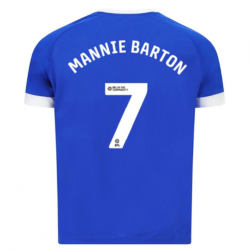 Danxen Mujer Camiseta Mannie Barton #7 Azul Blanco 1ª Equipación 2025/26 La Camisa México