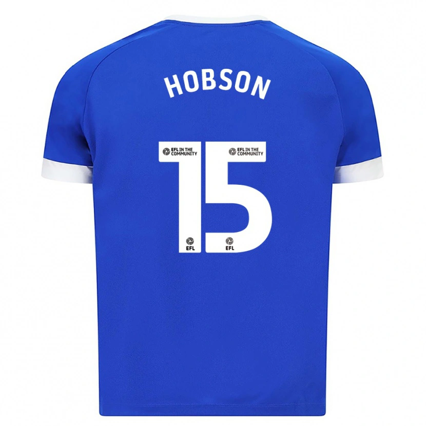 Danxen Mujer Camiseta Jacob Hobson #15 Azul Blanco 1ª Equipación 2025/26 La Camisa México
