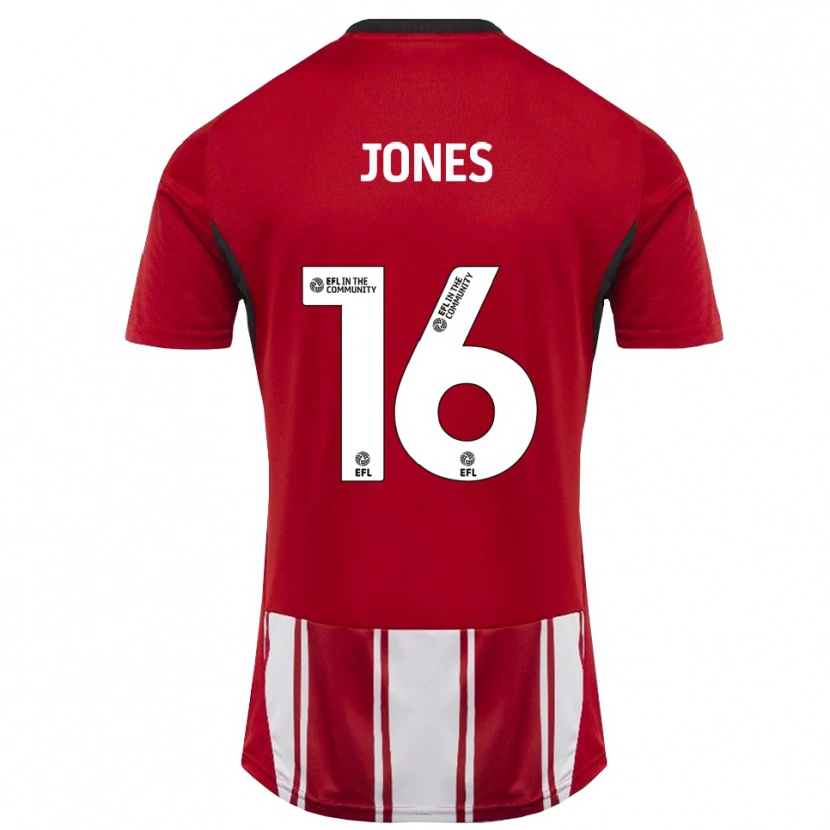 Danxen Mujer Camiseta Patrick Jones #16 Rojo Blanco Negro 1ª Equipación 2025/26 La Camisa México