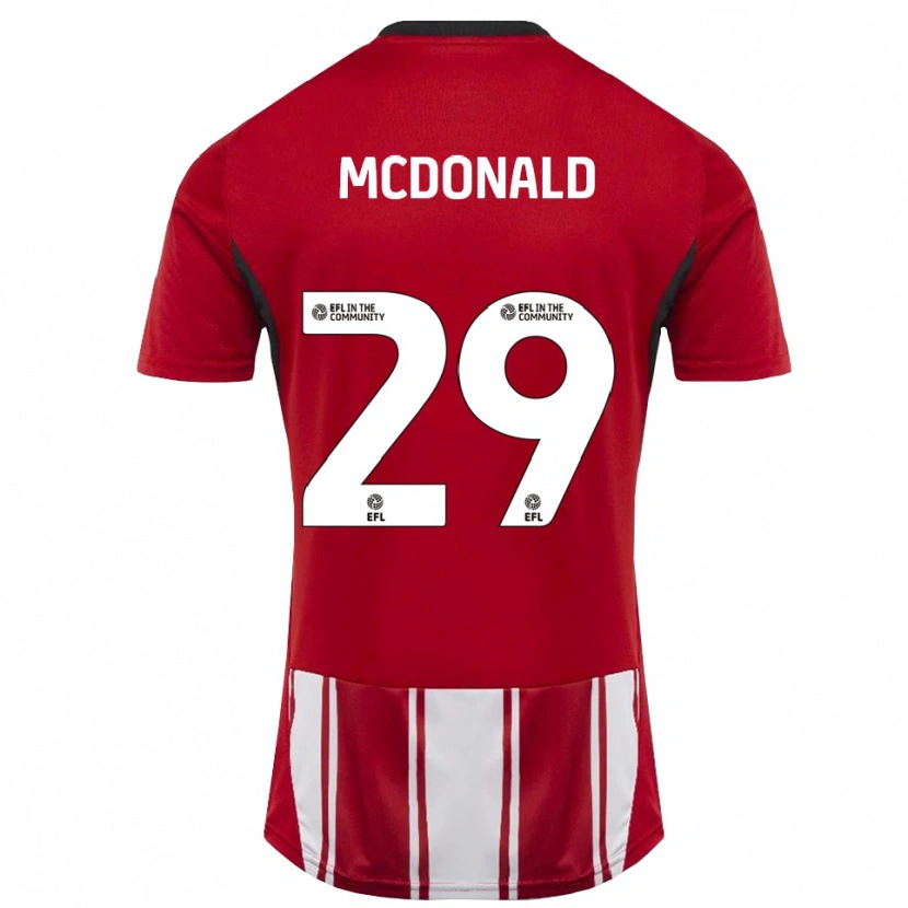Danxen Mujer Camiseta Kevin Mcdonald #29 Rojo Blanco Negro 1ª Equipación 2025/26 La Camisa México