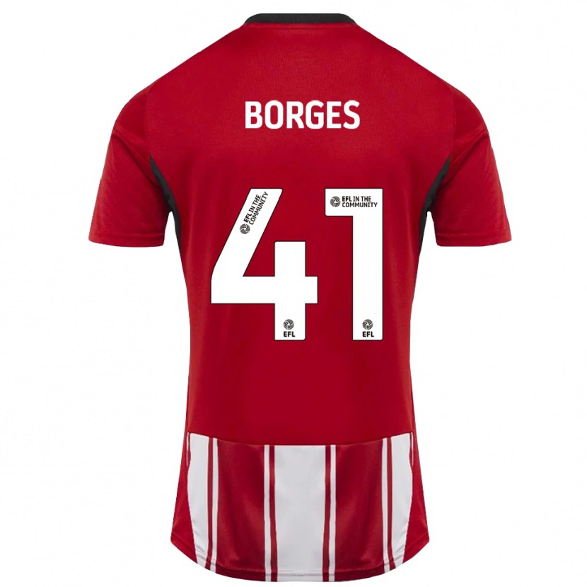 Danxen Mujer Camiseta Pedro Borges #41 Rojo Blanco Negro 1ª Equipación 2025/26 La Camisa México