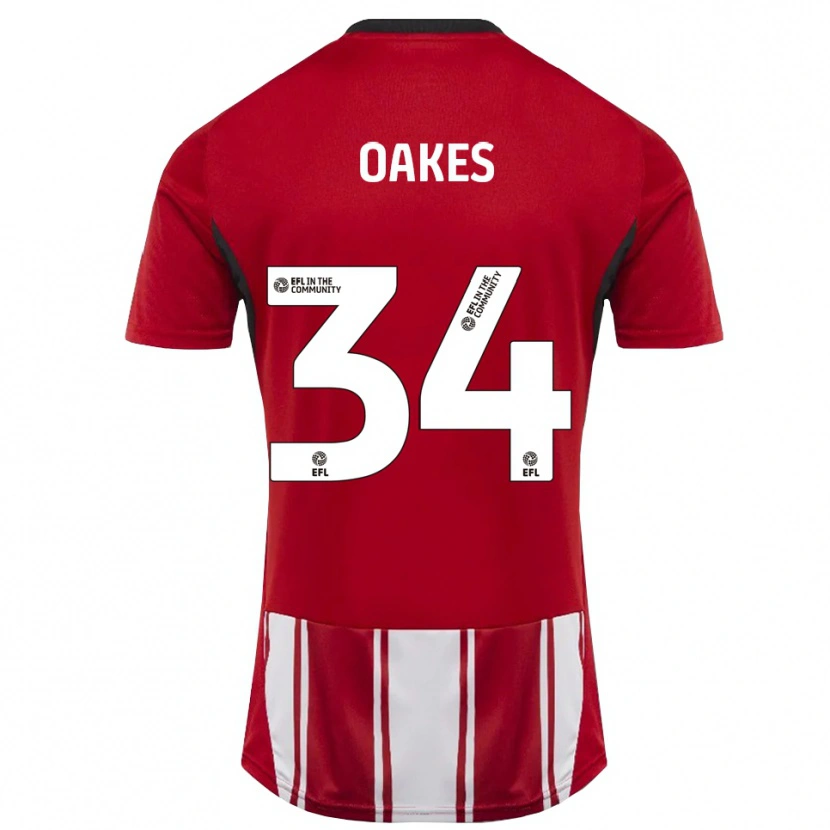 Danxen Mujer Camiseta Liam Oakes #34 Rojo Blanco Negro 1ª Equipación 2025/26 La Camisa México