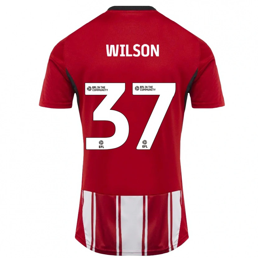 Danxen Mujer Camiseta Kieran Wilson #37 Rojo Blanco Negro 1ª Equipación 2025/26 La Camisa México