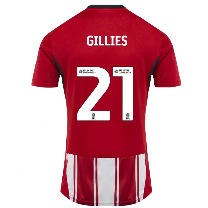 Danxen Mujer Camiseta Sophie Gillies #21 Rojo Blanco Negro 1ª Equipación 2025/26 La Camisa México