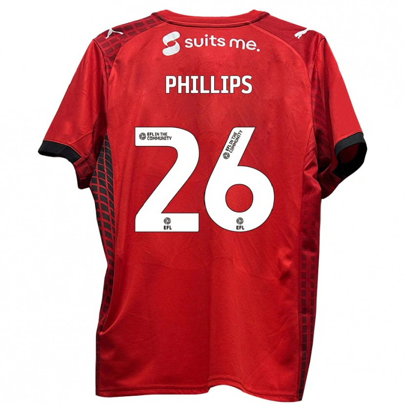 Danxen Mujer Camiseta Noah Phillips #26 Rojo Negro 1ª Equipación 2025/26 La Camisa México