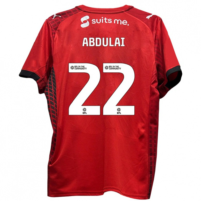 Danxen Mujer Camiseta Azeem Abdulai #22 Rojo Negro 1ª Equipación 2025/26 La Camisa México