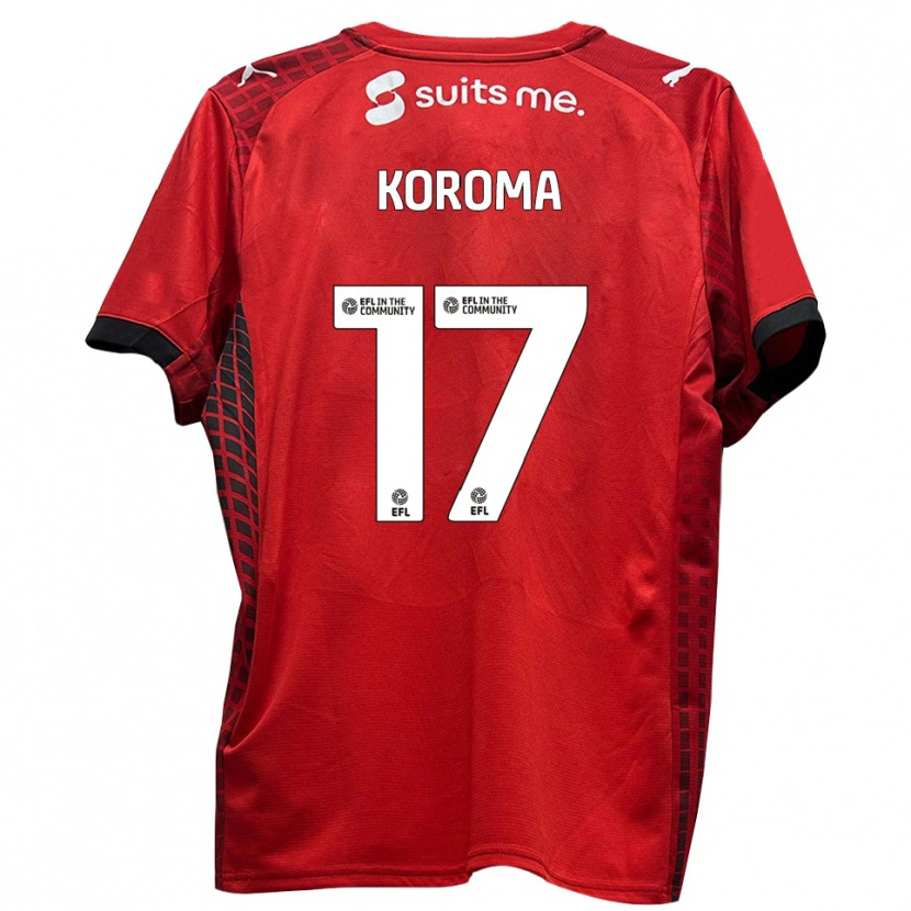 Danxen Mujer Camiseta Josh Koroma #17 Rojo Negro 1ª Equipación 2025/26 La Camisa México