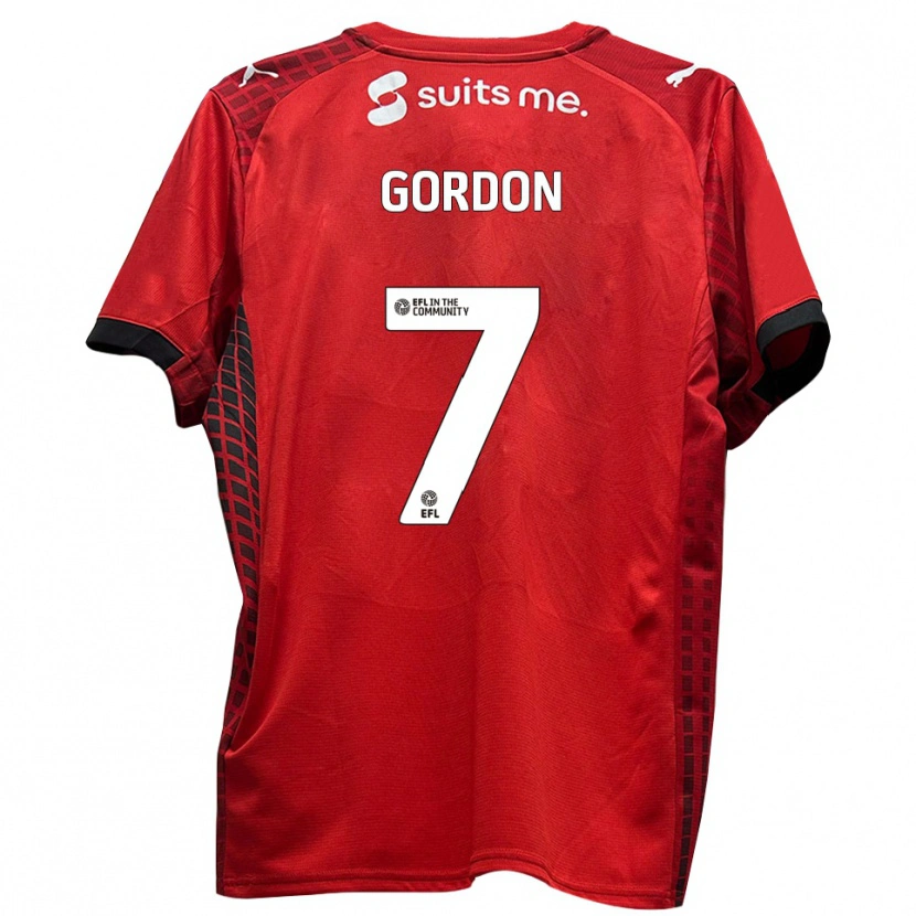Danxen Mujer Camiseta Lemar Gordon #7 Rojo Negro 1ª Equipación 2025/26 La Camisa México