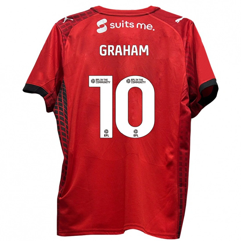 Danxen Mujer Camiseta Jordan Graham #10 Rojo Negro 1ª Equipación 2025/26 La Camisa México