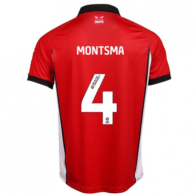 Danxen Mujer Camiseta Lewis Montsma #4 Rojo Blanco 1ª Equipación 2025/26 La Camisa México