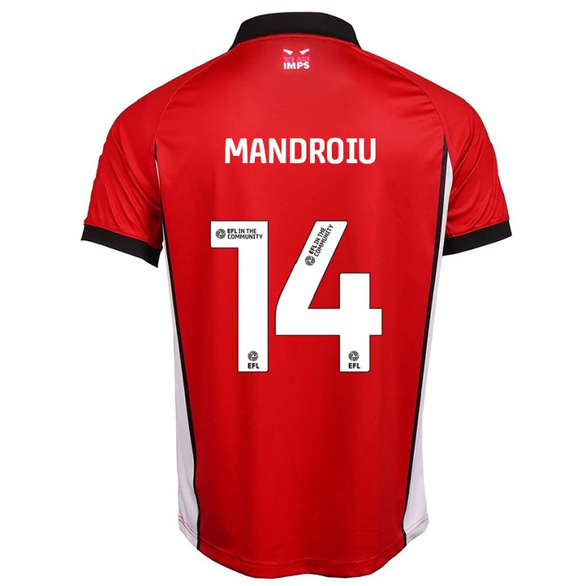 Danxen Mujer Camiseta Daniel Mandroiu #14 Rojo Blanco 1ª Equipación 2025/26 La Camisa México