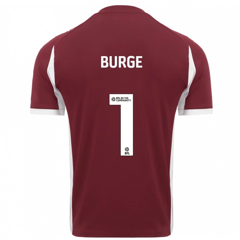 Danxen Mujer Camiseta Lee Burge #1 Borgoña Blanco 1ª Equipación 2025/26 La Camisa México