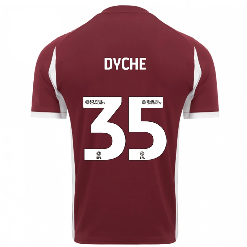 Danxen Mujer Camiseta Max Dyche #35 Borgoña Blanco 1ª Equipación 2025/26 La Camisa México