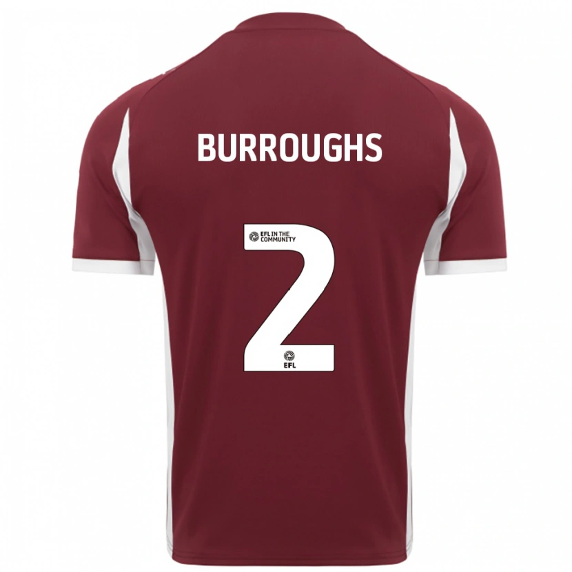 Danxen Mujer Camiseta Jack Burroughs #2 Borgoña Blanco 1ª Equipación 2025/26 La Camisa México