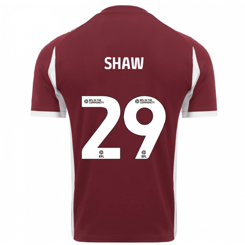 Danxen Mujer Camiseta Liam Shaw #29 Borgoña Blanco 1ª Equipación 2025/26 La Camisa México